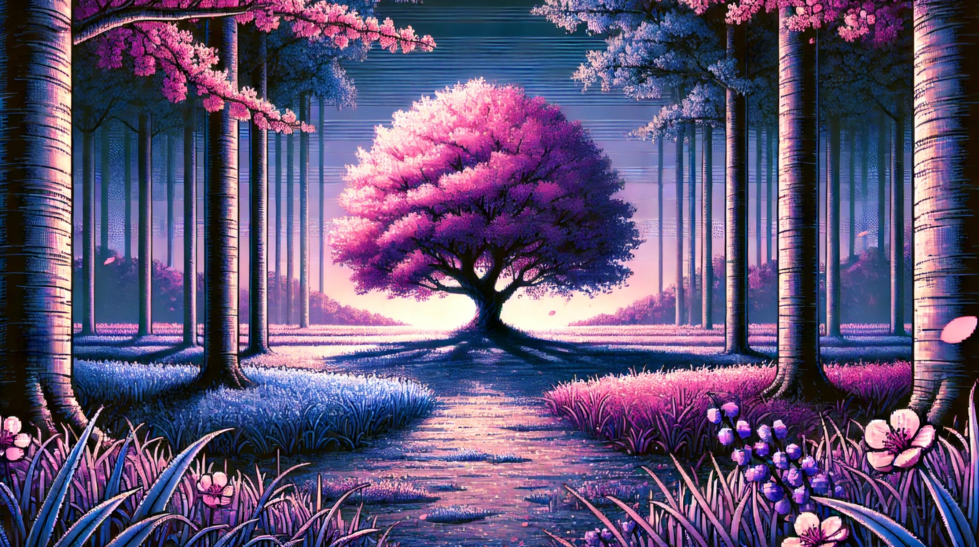 Cherry Blossom Animated Tree